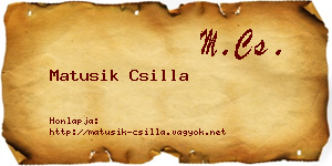 Matusik Csilla névjegykártya